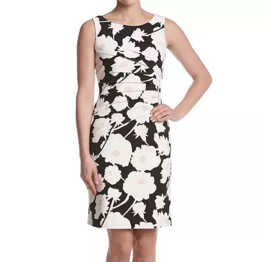 Ivanka Trump Floral Print Starburst Sleeveless Sheath Dress Size 2
